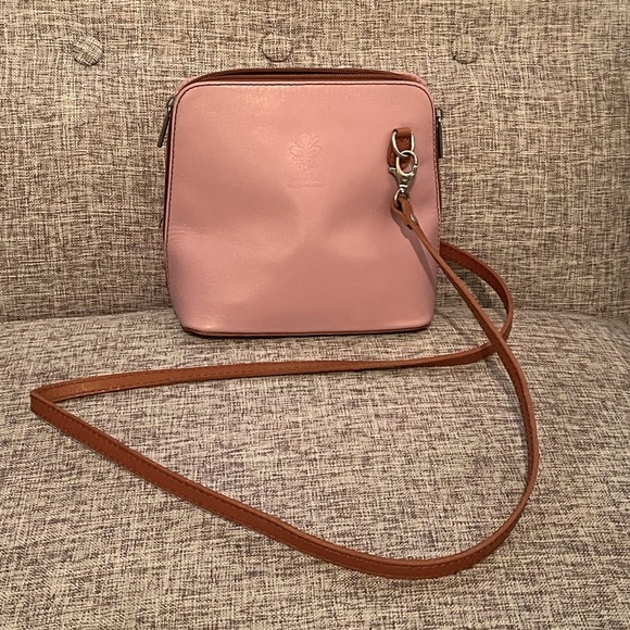Handbags - Italian Leather Pink Crossbody - EUC - Purchased in Florence, Italy